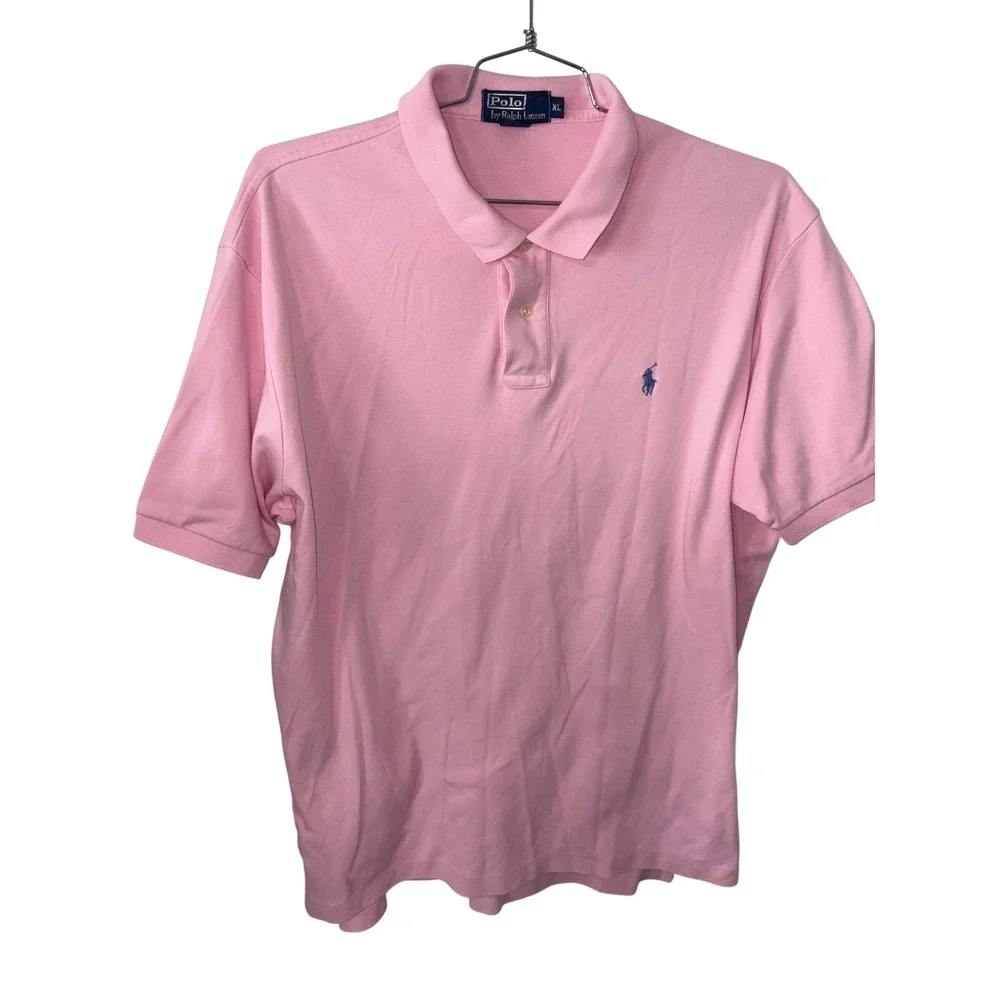 Polo Ralph Lauren Mens XL Pink Short Sleeve Embroidered Pony Polo Shirt